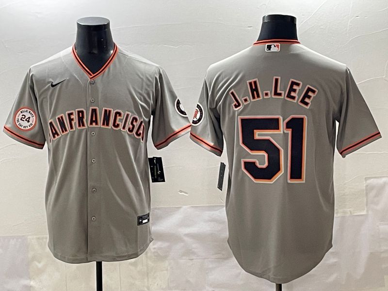 Men 2025 San Francisco Giants 51 J.H.Lee Grey Game Nike MLB Jersey style 12